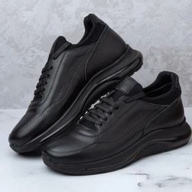 تصویر کفش روزمره مردانه چرم طبیعی سالینو مدل گریدر رنگ مشکی - 43 