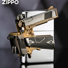 تصویر فندک بنزینی Custom Zippo (طرح اسلحه کلت) 