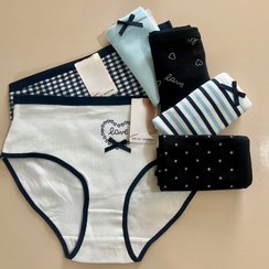 تصویر شورت زنانه نخی فانتزی آبی 