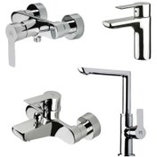 تصویر ست شیرآلات کی دبلیو سی مدل ریتا رنگ کروم مات 