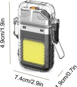 تصویر فندک الکتریکی (شارژی) چراغ قوه دار Electric lighter (charged) with flashlight