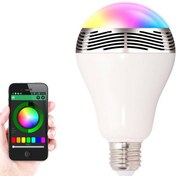 تصویر لامپ هوشمند و اسپیکر بلوتوث کد LED 6W، AMP 3W 