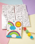 تصویر بوم نقاشی همراه با قلم مو و گواش - خورشید 