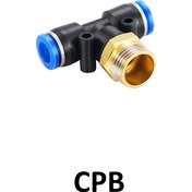 تصویر اتصال پنوماتیک سه راهی وسط دنده 3/8-6 