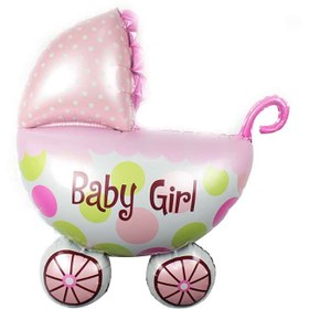 تصویر بادکنک فویلی طرح کالسکه نوزادی 
