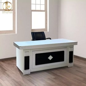 تصویر میز اداری مدل غزال وکیوم دو کشو ابعاد ۱۴۰ در ۷۰ 