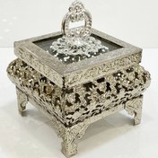 تصویر قندان مربع نیلوفر سیلور 