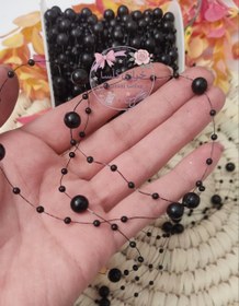 تصویر ریسه مرواریددار رنگ مشکی مات 