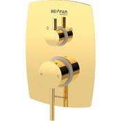 تصویر شیر حمام تو کار بهفر طلایی براق پلیت B 