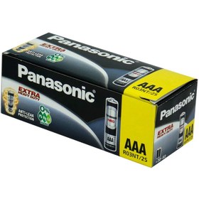 تصویر باتری دوتایی نیم قلمی Panasonic Neo R03NT/2S 1.5V AAA بسته 60 عددی Panasonic Extra Heavy Duty Neo R03NT/2S 1.5V AAA Battery