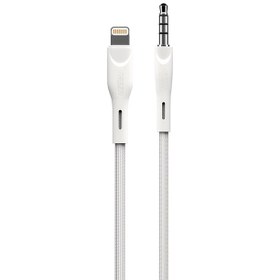 تصویر تبدیل AUX به لایتنینگ گرین AUX to Lightning Cable یک و دودهم متری AUX to Lightning Cable 1.2M