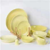 تصویر سرویس غذا خوری 30 پارچه چینی سرامیک رنگی _ زرد ا dining set of 30 pieces of porcelain ceramic color - yellow dining set of 30 pieces of porcelain ceramic color - yellow