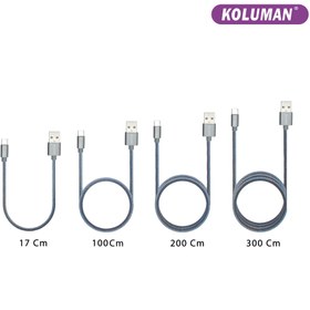 تصویر کابل تبدیل USB به USB-C کلومن KOLUMAN مدل kd-19 مجموعه 4 عددی Converting USB cable to USB-C KOLUMAN model kd-19, set of 4