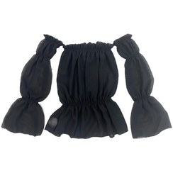 تصویر بلوز حریر دو حالته مشکی 