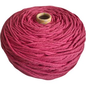 تصویر نخ مکرومه صورتی۴میل صورتی سرخابی250گرمی