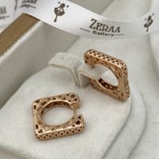 تصویر گوشواره مربع مشبک مینیمال 