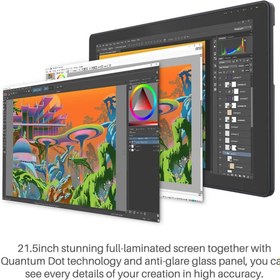 تصویر HUION KAMVAS 22 Plus Graphics Drawing Tablet Pen Display with Full-Laminated QD LCD Screen 140 s RGB Android Support Battery-Free Stylus 8192 Pen Pressure Tilt Adjustable Stand - 21.5inch - ارسال 15 الی 20 روز کاری 