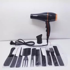 تصویر سشوار کراتینه حرفه ای بوش اصلی جرمنی حک شده 9000 وات سالنی مدل lONIC PRO ZX همراه با 10 عدد شانه 