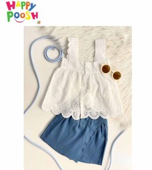 تصویر ست تاپ و شلوارک دخترانه مجلسی 