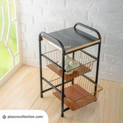 تصویر جا پیازی کشویی مشکی طلایی 2 طبقه کاوه 