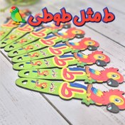 تصویر گیفت چوبی الفبا طوطی 