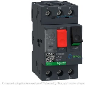 تصویر کلید حرارتی اشنایدر الکتریک 13 الی 18 آمپر 3 پل مدل GV2ME20 Motor circuit breaker, TeSys Deca, 3P, 13 to 18A, thermal magnetic, screw clamp terminals, button control