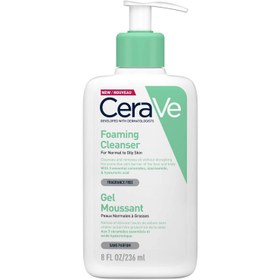 تصویر فوم شستشو صورت سراوی پوست نرمال و چرب 236 میل غیراصل Cerave face wash foam for normal and oily skin 236ml