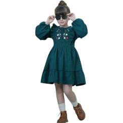 تصویر پیراهن دخترانه گلدوزی روژدا 