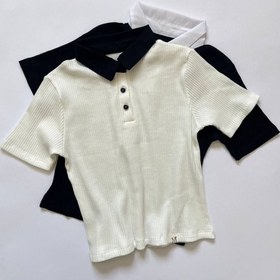 تصویر کراپ یقه پوپلین - سفید 1عدد 