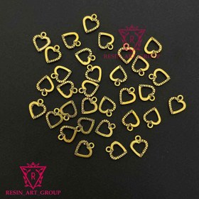 تصویر خرجکار قلب طرحدار توخالی طلایی 