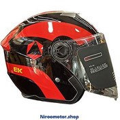 تصویر کلاه کاسکت بدون فک EK مشکی قرمز 