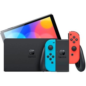 تصویر Nintendo Switch OLED قرمز آبی Nintendo Switch OLED with Neon Blue and Neon Red Joy-Con