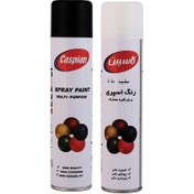 تصویر پک دوتایی اسپری سفید مات و مشکی براق کاسپین – حجم 400ML Dual Pack: Caspian Matte White Spray & Gloss Black Spray – 400ML Each