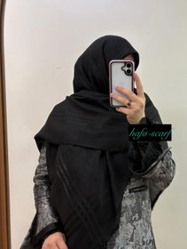 تصویر روسری نخ لمه مشکی 