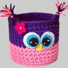 تصویر سبد وسایل کودک طرح جغد 