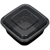 تصویر ظرف ماکروویوی یکبار مصرف هات دلیوری مشکی ۱۰۰۰ طب پلاستیک 