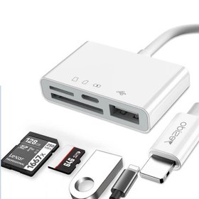 تصویر مبدل Lightning به فلش مموری و مموری کارت یسیدو مدل GS12 ا Yesido GS12 Dual Lightning To TF SD USB And OTG Adapter Yesido GS12 Dual Lightning To TF SD USB And OTG Adapter