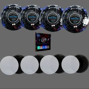 تصویر پک ۴ عددی اسپیکر سقفی ۱۰۰ وات اکوپلاس مدل p800 + موزیک‌پلیر/آمپلی‌فایر ۴۰۰ وات 