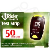 تصویر نوار تست قند خون - یورایت سبز TD-4279 - بسته 50 عددی 