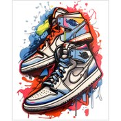 تصویر استیکر پارچه و لباس مدل حرارتی طرح کتونی 