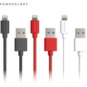 تصویر کابل تبدیل USB-A به لایتنینگ پاورولوجی مدل P12BLBK طول 1.2 متر Powerology P12BLBK