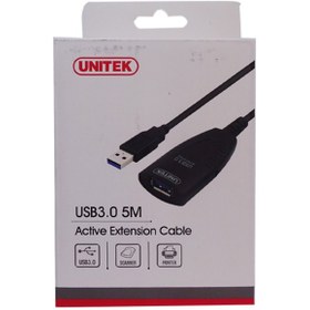 تصویر کابل افزایش طول و تقویت کننده USB 3.0 یونیتک مدل Y-3015 به طول 5 متر 