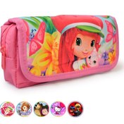 تصویر جامدادی دو زیپ طرح برجسته دخترانه کارتونی 