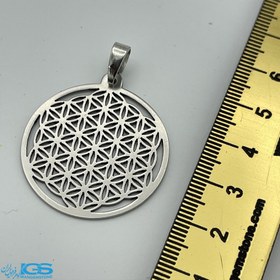 تصویر گردنبند گل زندگی استیل کد227 