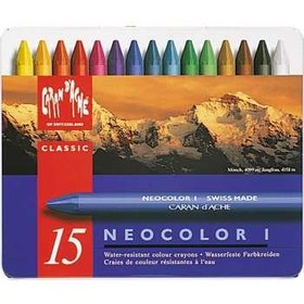 تصویر پاستل روغني 15 رنگ Caran d'Ache سري Neocolor I مدل 315 ا Caran dAche Classic 315 Neocolor I 15 Color Crayons Caran dAche Classic 315 Neocolor I 15 Color Crayons