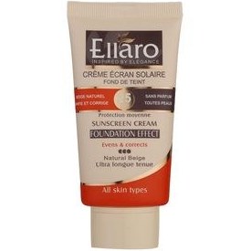 تصویر کرم ضد آفتاب الارو رنگی مناسب انواع پوست SPF25 Ellaro sunscreen Tinted for all skin types foundation effect SPF25 cream 40ml