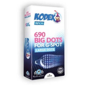 تصویر کاندوم خاردار ناچ کدکس مدل BIG DOTS بسته ۱۰ عددی بهداشت جنسی