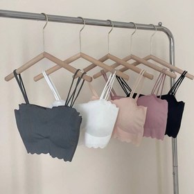 تصویر نیم تنه دخترانه دکلته کاپ متحرک سایز ۳۴ تا ۴۲ رنگ کرم طوسی مشکی صورتی 