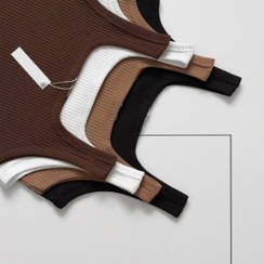 تصویر تاپ یقه خشتی زنانه ملانژ سایز ۴۲ تا ۴۴ 