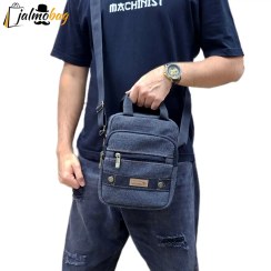 تصویر کیف دوشی کتان دو خونه کد ۲۰۵۴ 